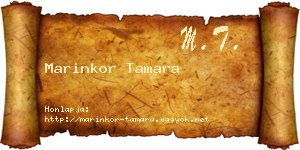 Marinkor Tamara névjegykártya